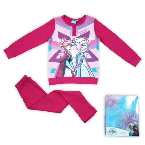 Zimowa bawełniana pijama dziecięca - Ice Magic - róża - 116