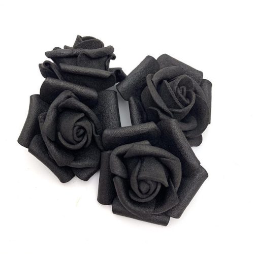 Róża piankowa czarna 4 cm