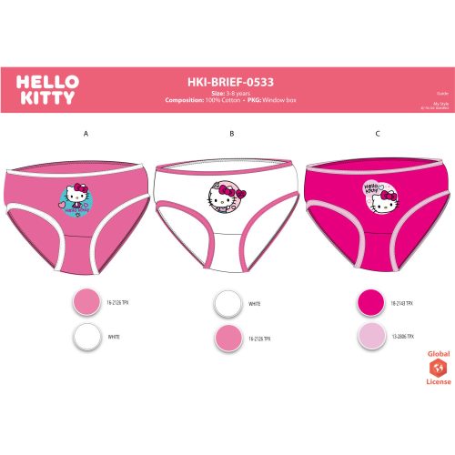 Hello Kitty girl's panties - 3-piece cotton panties - 110-116