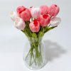Pale pink open tulip