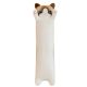 Lange Katze - lange Plüschkatze, weiß mit braunem Kopf (70cm)