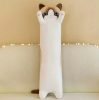 Długi kot - długi pluszowy kot, biały z brązową główką (70cm)