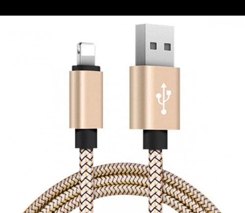 Extra durable 1 meter Lightning iPhone fast charger and USB data cable - Gold