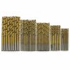 Set of 50 drill bits with titanium high-speed steel coating