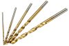 Set of 50 drill bits with titanium high-speed steel coating