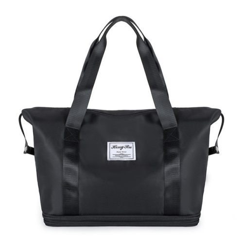 Faltbare, erweiterbare Tasche, wasserdichte Handtasche schwarz