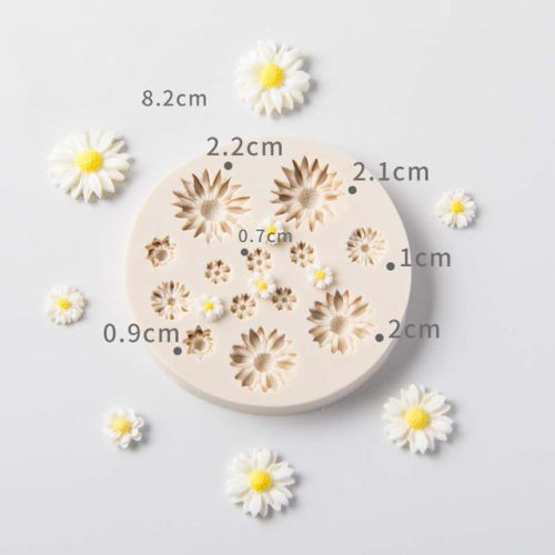 Cake decorating silicone fondant mold, marzipan patterned flower
