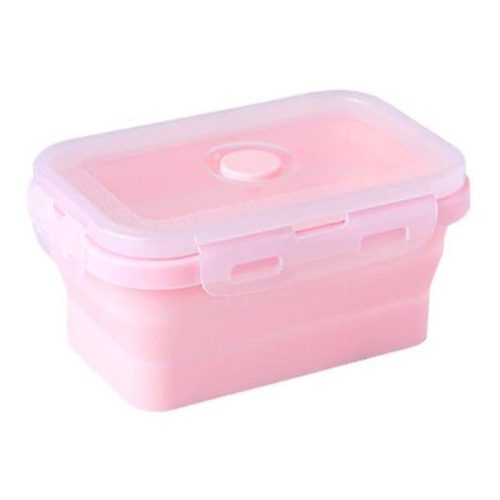 Zusammenklappbare Silikon-Lunchbox Pink