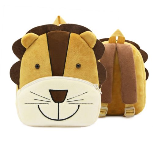 Animal print plush backpack Lion