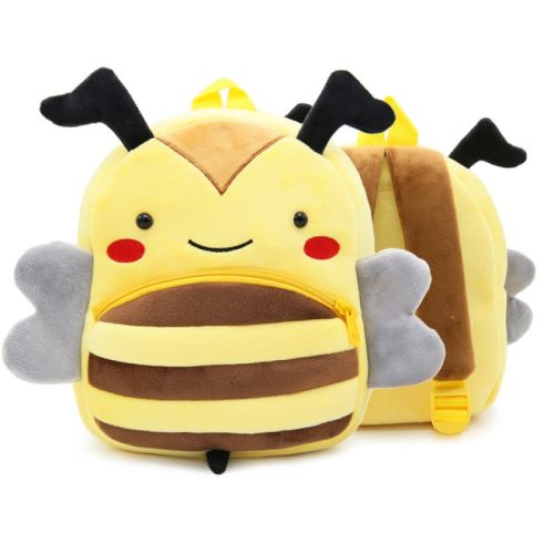 Animal print plush backpack Bee