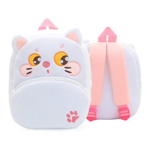 Animal print plush backpack Cat
