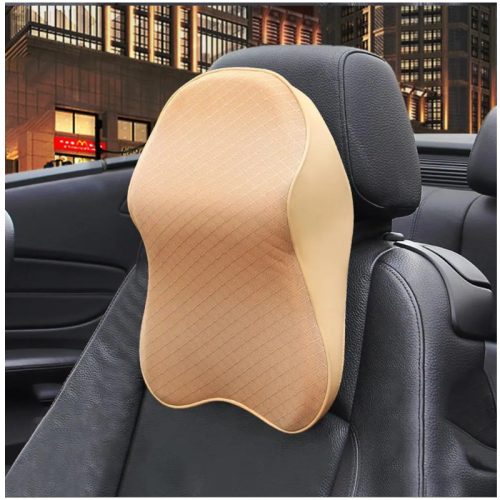 Car memory foam adjustable neck pillow - beige