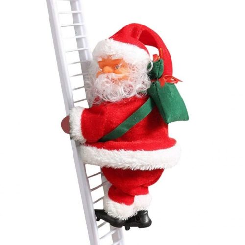 Decorul perfect de Crăciun - Moș Crăciun urcând pe o scală cu cadouri