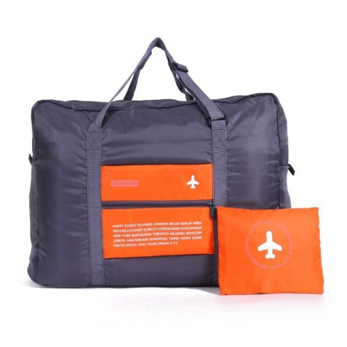 Hand luggage-sized, foldable bag, orange