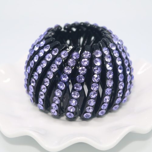 Bun clip, hair ornament purple