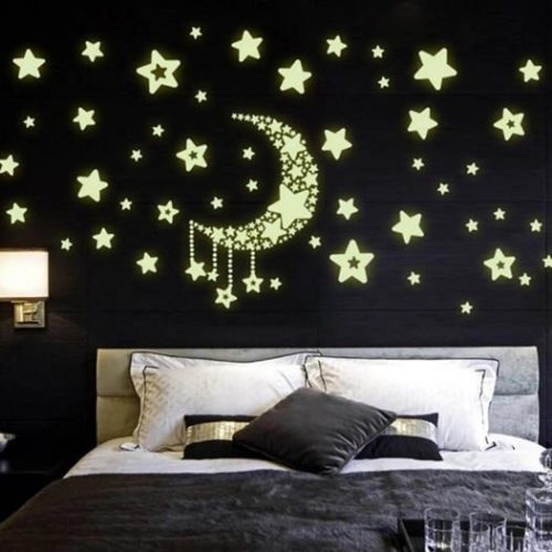 52 glow-in-the-dark star wall stickers