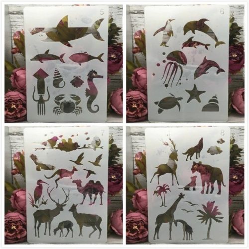 Painting template 4 animal patterns
