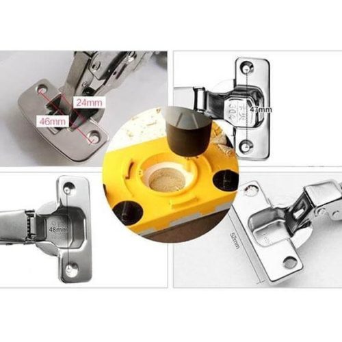 Hinge hole drilling kit for woodworking, making furniture hinges and door hinges