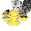 Jucărie pentru pisici cu moara de vânt cu pieptene pentru pisici