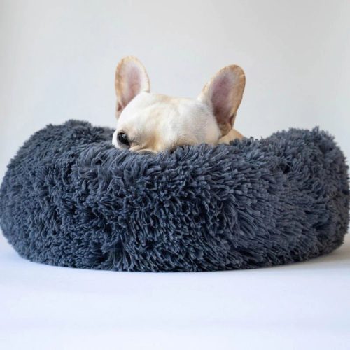 Bed for furry pets, Cat-dog bed Dark grey