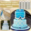 Cake decorating template, Flower pattern decorating stencil (4 pcs)