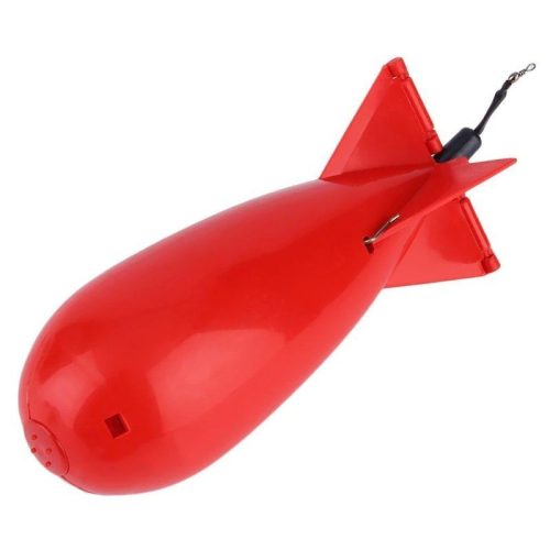 Duża rakieta podajnikowa do łowienia ryb w kolorze czerwonym