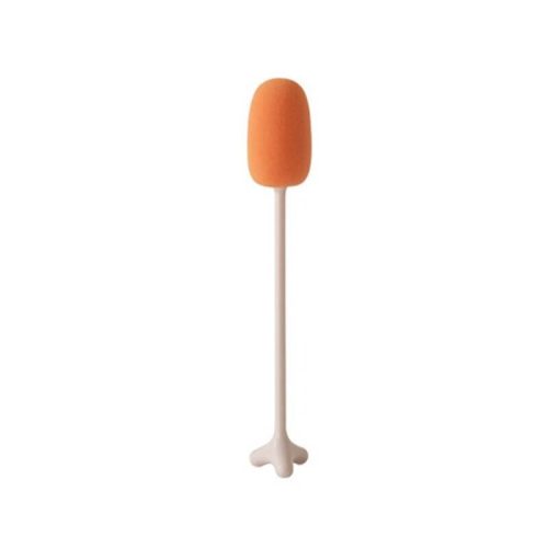 Long-handled water bottle cleaning sponge, Champagne and occasional glass washing sponge orange