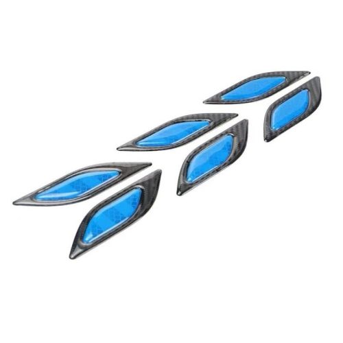 Reflektierender Carbon-Autoaufkleber, Auto-Tuning-Streifen schwarz und blau
