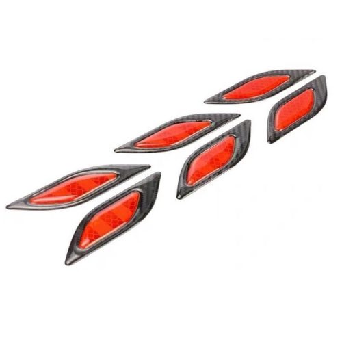 Reflective carbon car sticker, car tuning strip black and red