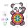 Target board with velcro, gift ball Panda