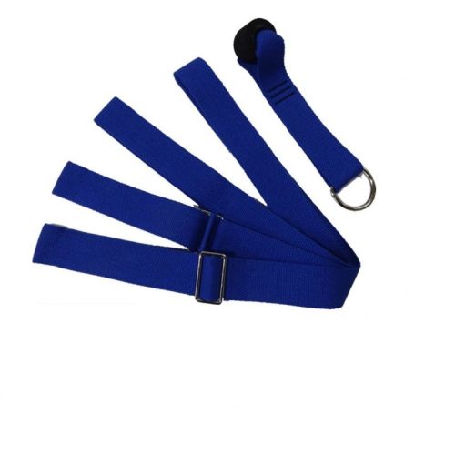 Door-attaching, flexibility-increasing, stretching exercise belt blue