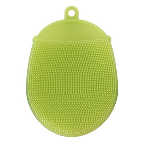 Silicone finger-pullable dishwashing sponge Green