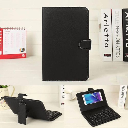 Phone case with bluetooth keyboard black