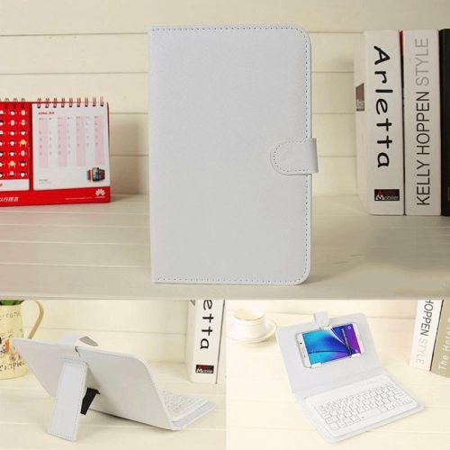 Phone case with bluetooth keyboard white