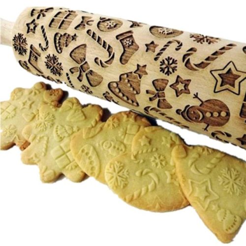 Patterned rolling pin, patterned stretching tree for Christmas