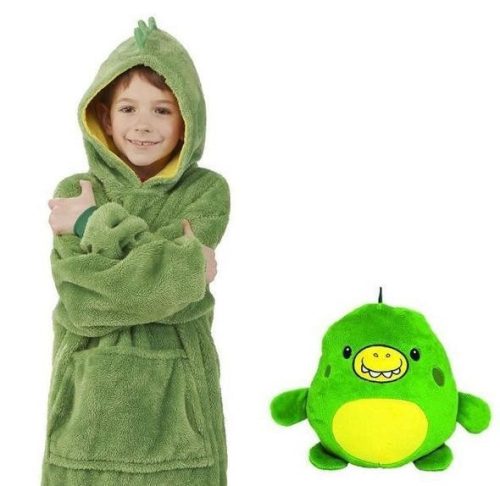 Plush Hoodie for Kids Green
