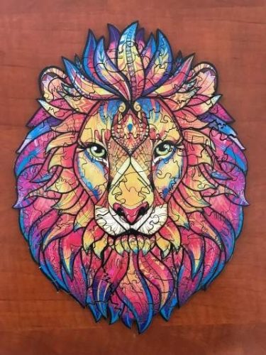 Wooden puzzle for children lion