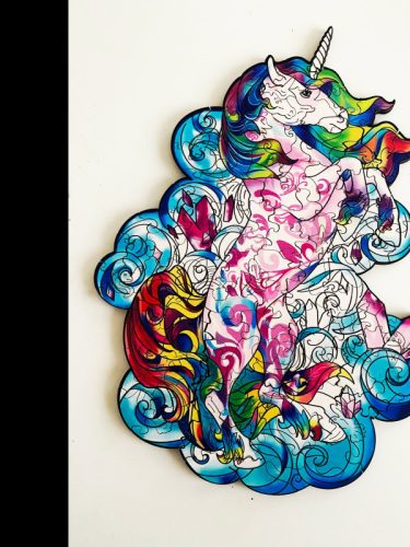 Wooden puzzle for children unicorn