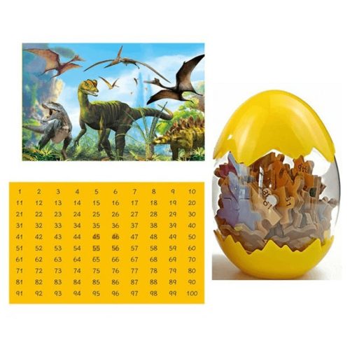 Dino puzzle in egg yellow