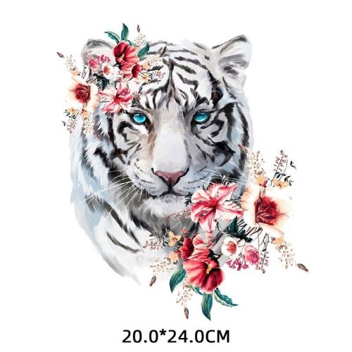 Naklejka do naprasowania z kwiatami tygrysa