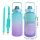 Water bottle holder with shoulder strap blue-purple