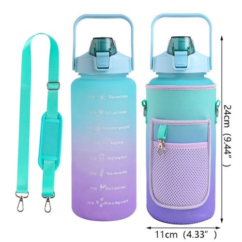 Water bottle holder with shoulder strap blue-purple