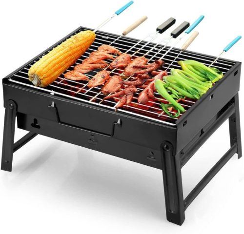 Hordozható, összecsukható mini grillsütő, 24cmx42cmx20cm