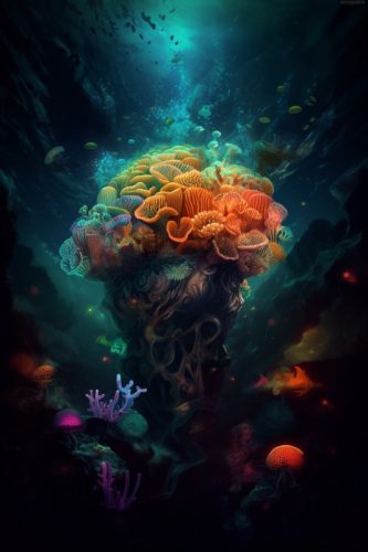 Coral world canvas print