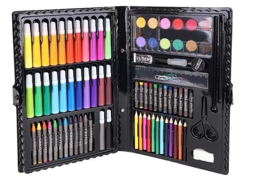 Artist's set, in black container, 86 pieces