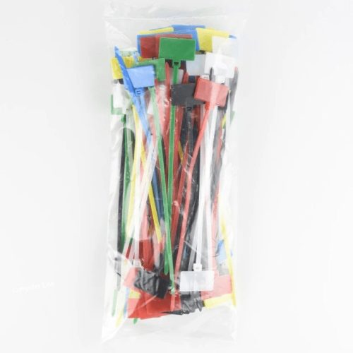 Kabelbinder mit farbigen Etiketten (100 Stück) – Zufällige Farbe