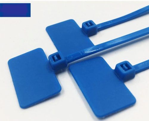 Cable tie with colored labels (100 pcs) - Blue