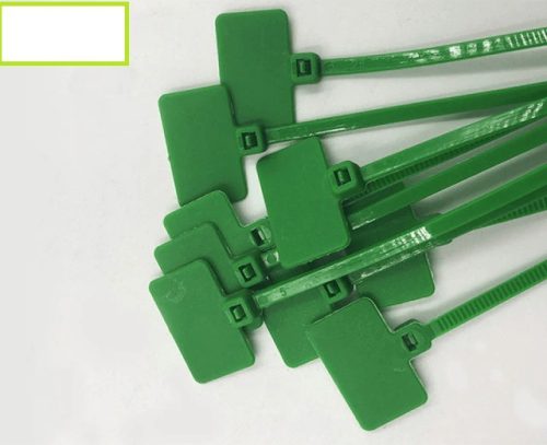 Cable tie with colored labels (100 pcs) - Green