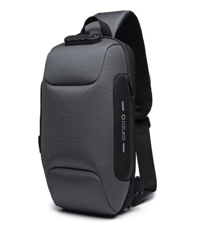 OZUKO safety lock backpack (18×10×35 cm) Grey
