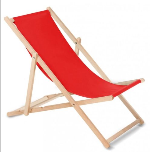 GreenBlue Classic beech lounger - red